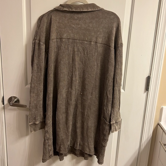 Zenana Vivian Dress w/ Side Pockets - Mocha - L - Picture 5 of 11